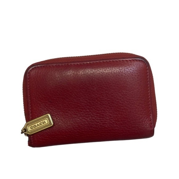 Coach vintage Sonoma mini zipper red leather wallet - Picture 1 of 14